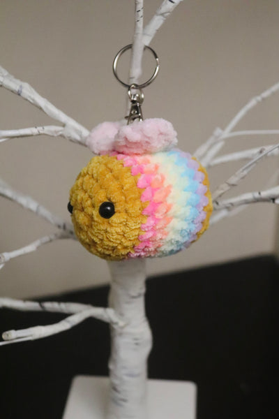 Rainbow bee keyring