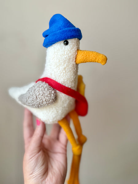Seagull with french fries - plushie - handmade to order