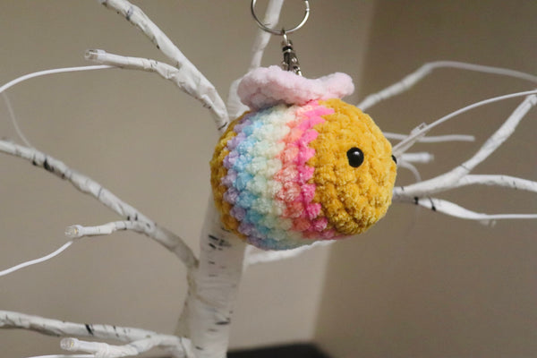Rainbow bee keyring