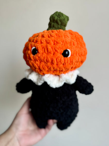 Pumpkin head man plushie  - handmade to order - Halloween soft toys