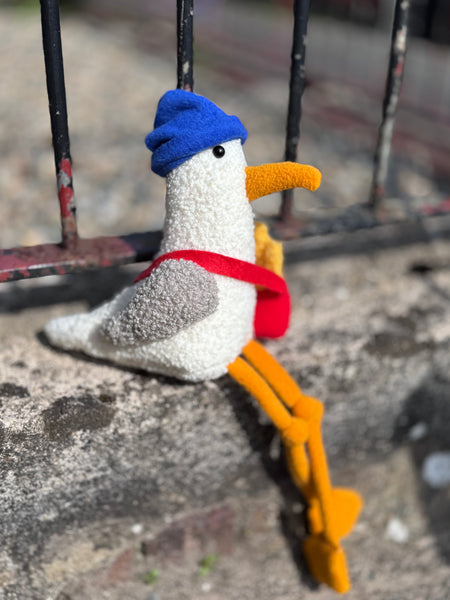Seagull with french fries - plushie - handmade to order