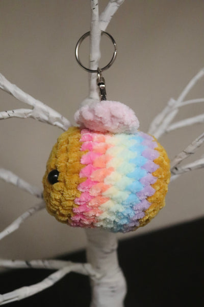 Rainbow bee keyring