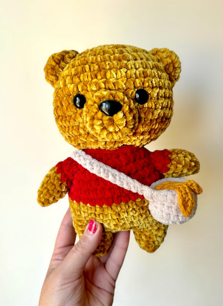 Pooh bear plushie - handmade to order