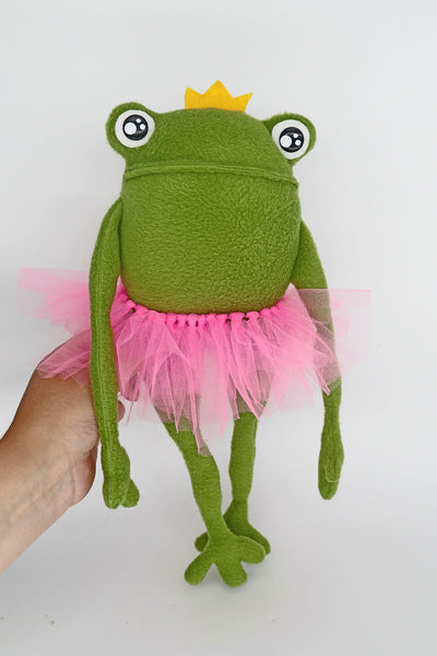 Frog princess rag doll - plushie - handmade to order