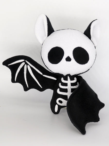 Skeleton bat plushie kawaii soft toy plush handmade vampire Halloween cute scary