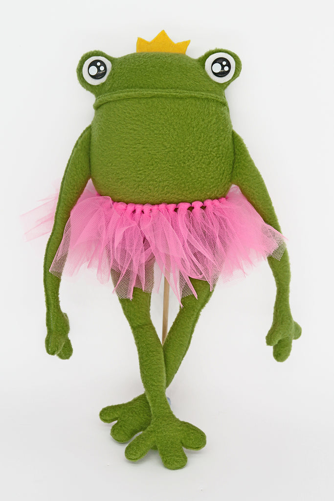 Frog princess rag doll - plushie - handmade to order