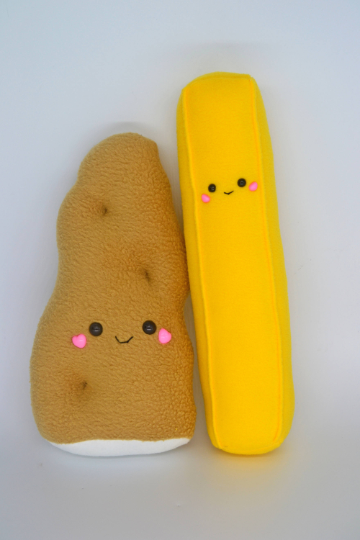 Fish and chips handmade plushies