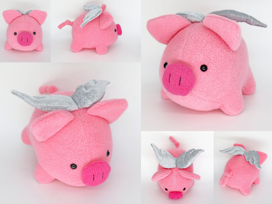Flying pig plushie -Nothing's impossible - when pigs fly !