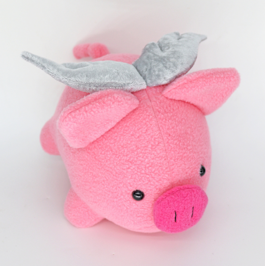 Flying pig plushie -Nothing's impossible - when pigs fly !