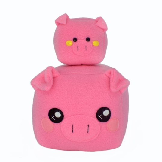 Piglet plushie loaf shape cube square plush toy