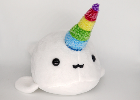 Rainbow narwhal handmade plushie