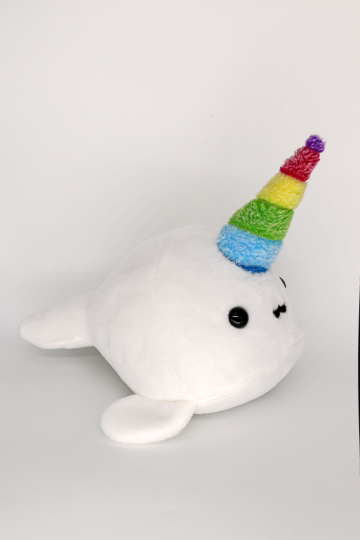 Rainbow narwhal handmade plushie