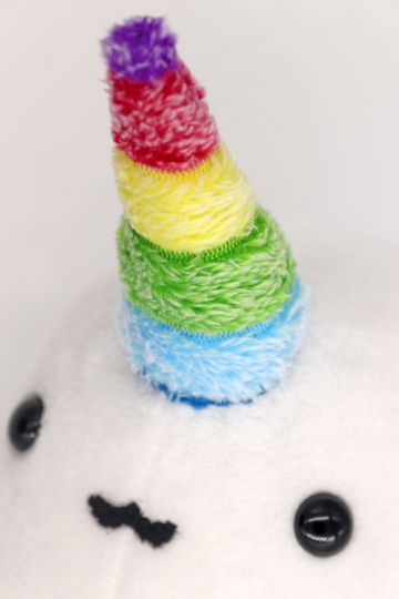 Rainbow narwhal handmade plushie