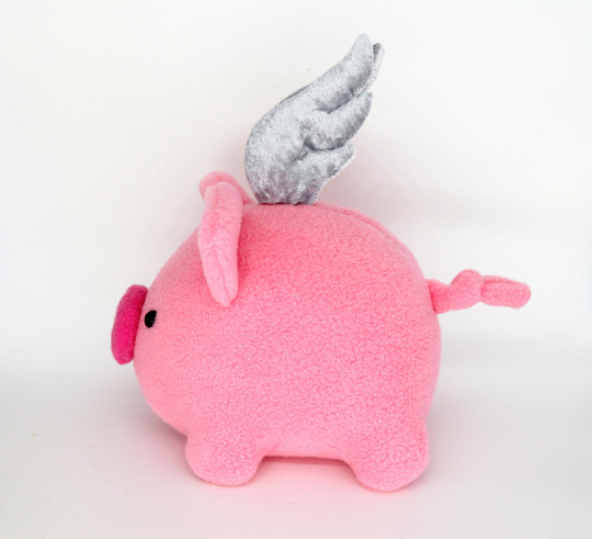Flying pig plushie -Nothing's impossible - when pigs fly !