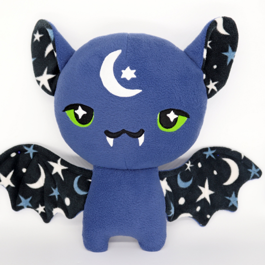 Stars and Moon bat plushie , made to order