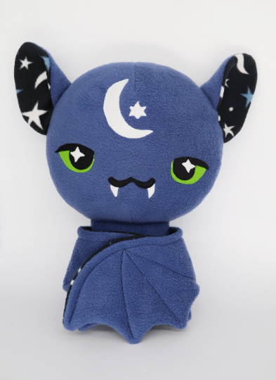 Stars and Moon bat plushie , made to order