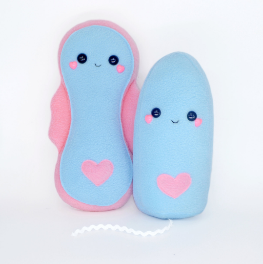 Cute Pad & Tampon plush toy / novelty gift / kawaii handmade plushie