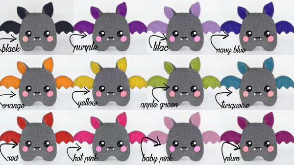 Bat plushie kawaii soft toy plush handmade vampire halloween cute scary