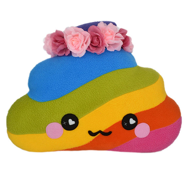 BIG Rainbow unicorn poop plushie happy drop pee kawaii humor plush toy kawaii pillow cushion