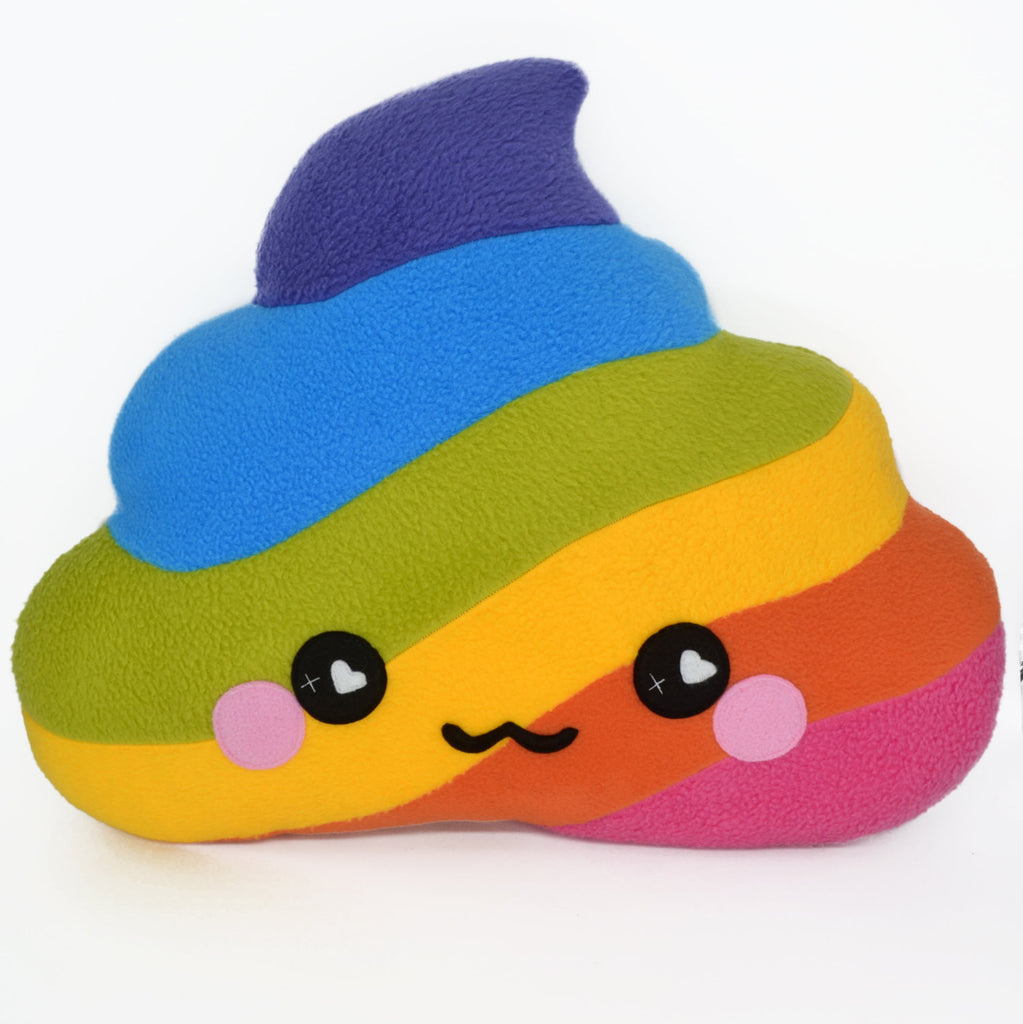 BIG Rainbow unicorn poop plushie happy drop pee kawaii humor plush toy kawaii pillow cushion