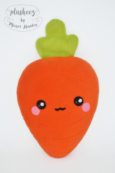Carrot plushie - kawaii vegetable root handmade pillow / cushion