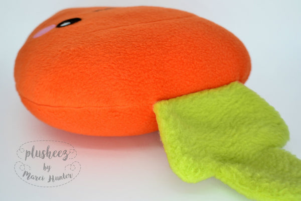 Carrot plushie - kawaii vegetable root handmade pillow / cushion