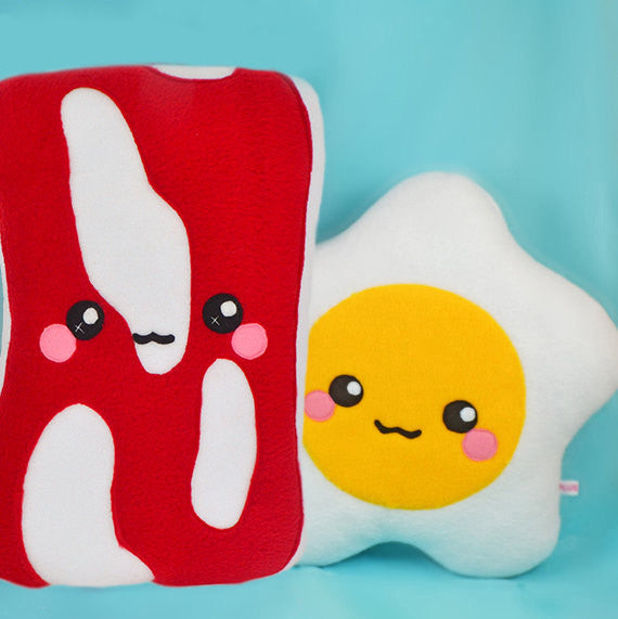 BIG Bacon and EGG plush toys pillows cushions geekery plushies kawaii breakfast