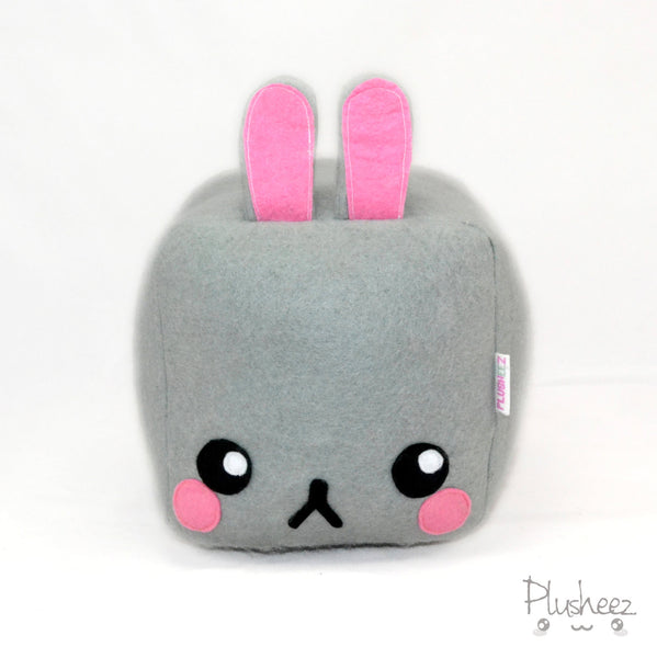 Square Bunny plushie pillow cushion cute rabbit kawaii grumpy animals fluffy