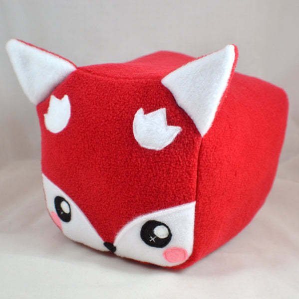 Cube fox plushie plush toy kawaii soft pillow cushion square loaf woodland creature cute