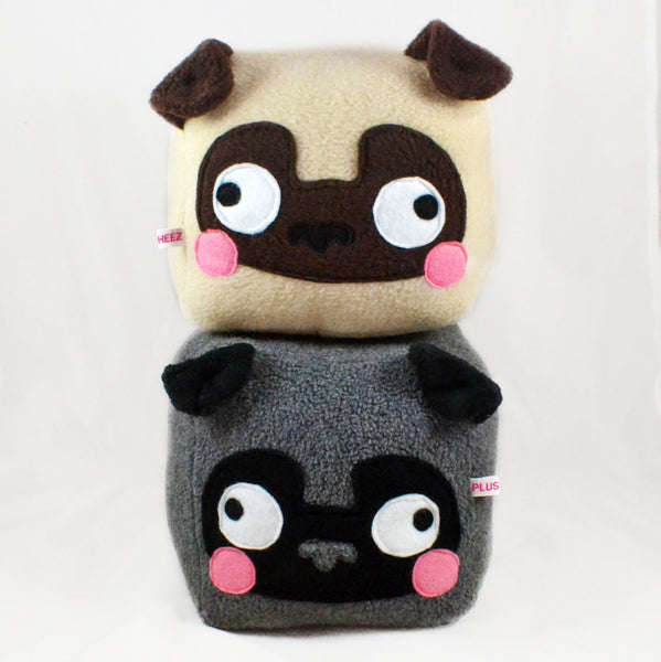 PUG cube plushie kawaii soft toy pillow cushion novelty home decor dog love animal plusheez