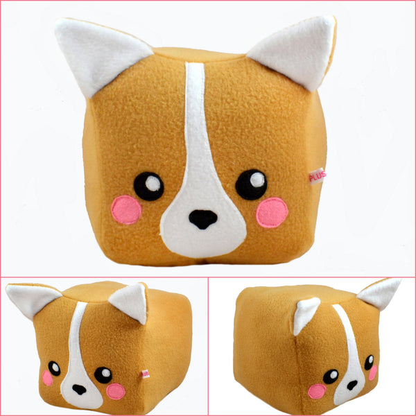 Dog cube plushie/Pitbull Bull Terrier / Corgi / Boston Terrier / Husky / Shiba Inu