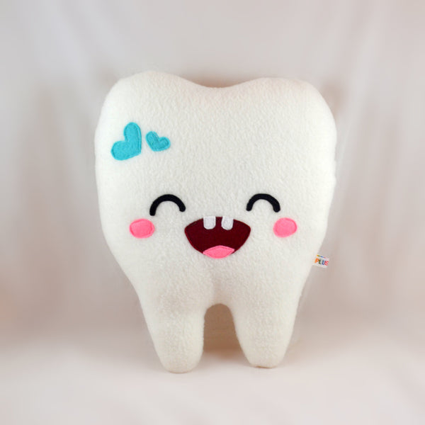 Sweet Tooth plushee / Kawaii happy tooth pillow