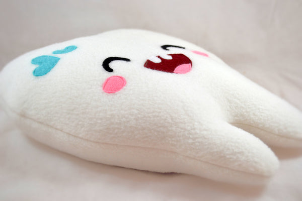Sweet Tooth plushee / Kawaii happy tooth pillow