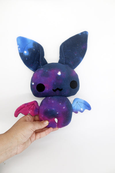 Cute, spooky galaxy bat plushie