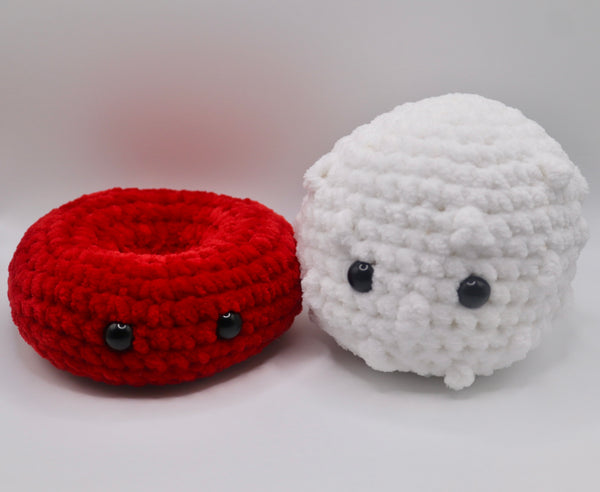 Red blood cell , White blood cell - Amigurumi plushies - handmade to order