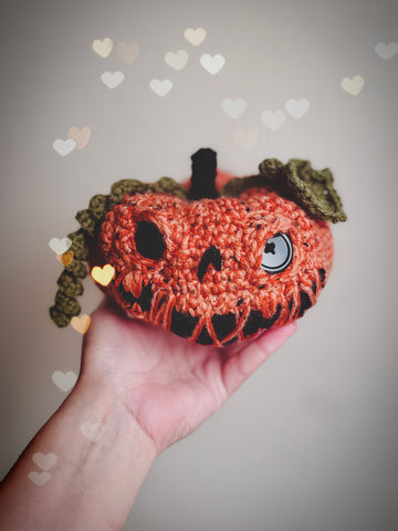 Spooky  pumpkin ornamental decoration  - handmade plushie