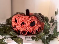 Spooky  pumpkin ornamental decoration  - handmade plushie