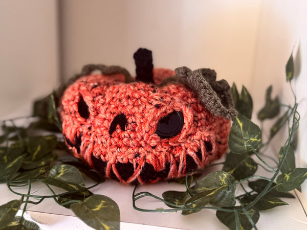 Spooky  pumpkin ornamental decoration  - handmade plushie