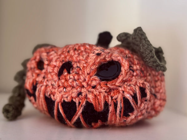 Spooky  pumpkin ornamental decoration  - handmade plushie