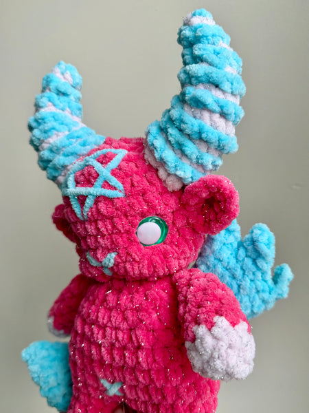 Sparkly Pink Baphomet plushie