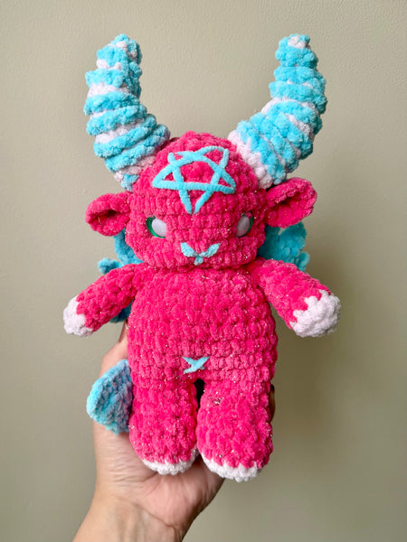 Sparkly Pink Baphomet plushie