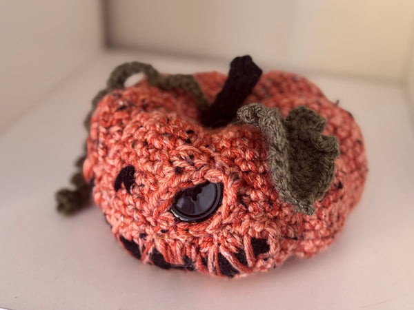 Spooky  pumpkin ornamental decoration  - handmade plushie