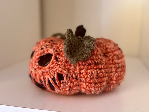 Spooky  pumpkin ornamental decoration  - handmade plushie