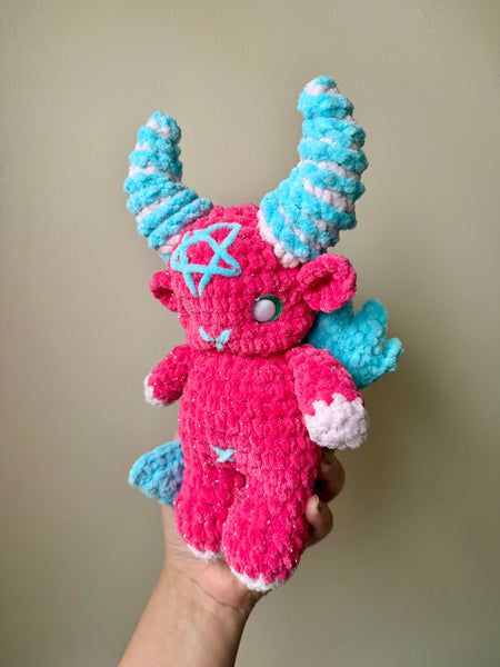 Sparkly Pink Baphomet plushie