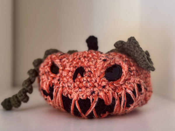 Spooky  pumpkin ornamental decoration  - handmade plushie