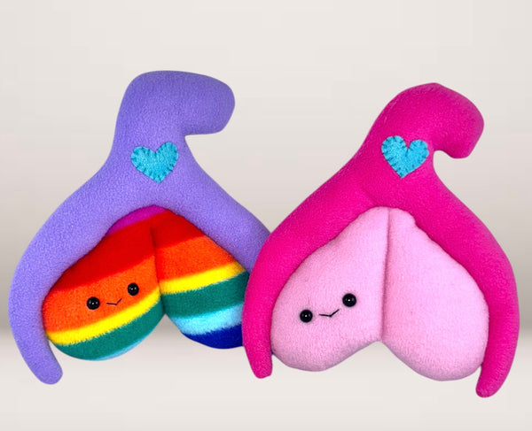 Anatomical clitoris plushie, cuddly human anatomy handmade cushion