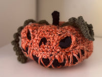 Spooky  pumpkin ornamental decoration  - handmade plushie