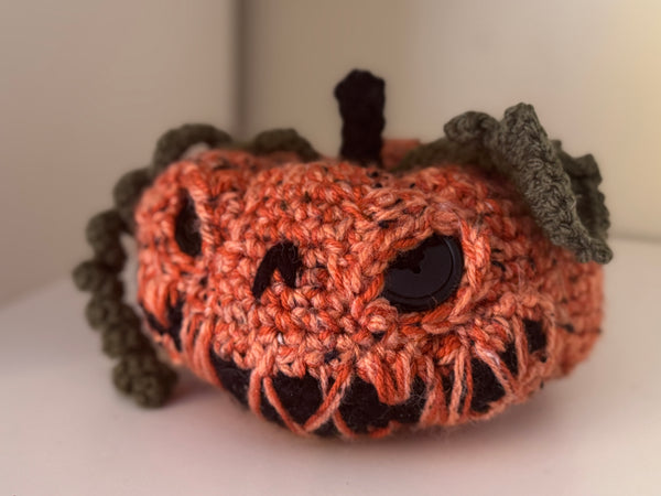 Spooky  pumpkin ornamental decoration  - handmade plushie