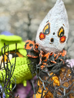 Ghost Wandlings - Handmade Paper Mâché Halloween Wand Dolls heads