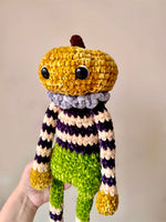 Floppy Pumpkin head man plushie  - handmade to order - Halloween soft toys
